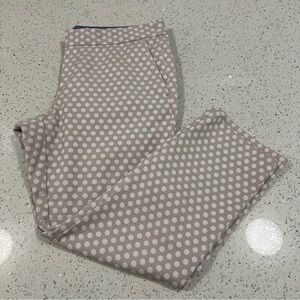 BANANA REPUBLIC Hampton Tan Textured Polka Dot Cropped Ankle Pants | Size 10